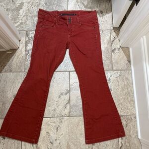 Women's size 11 Tinseltown Denim Couture flare  Jeans in red orange